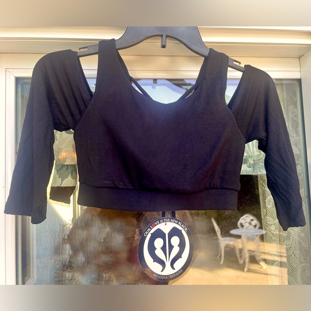 Melodia Designs Bamboo Choli Top in Black NEW